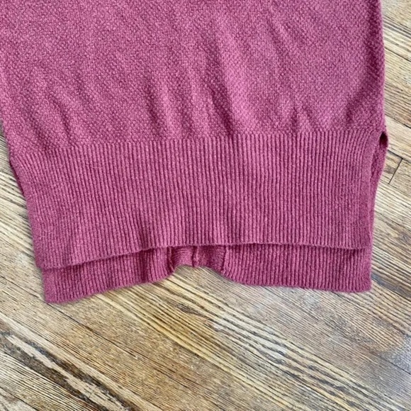 Anthropologie YES LOLA XS Textured V-Neck Balloon Sleeve Sweater in Rose Mauve - Picture 8 of 10